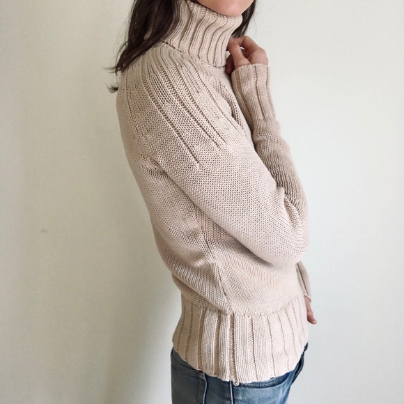 Thick knit cotton turtleneck sweater - Picture 11 of 15